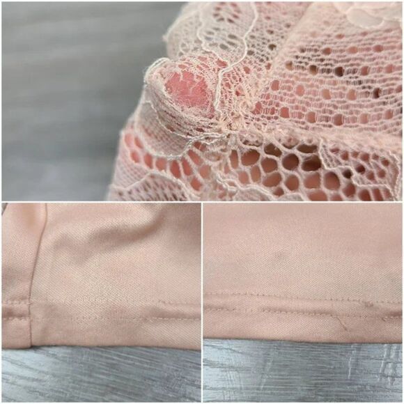 TFNC London Darren Bell Sleeve Lace Peach Bodycon Mini Dress Small - Picture 16 of 17